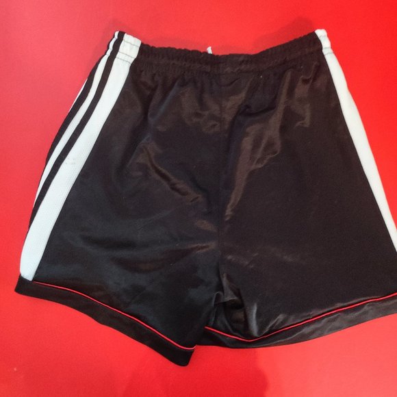 Adidas athletic short black white with embroidered red logo boys size M - Picture 4 of 9